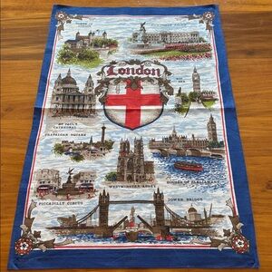 Souvenir cloth, London Landmarks Appx 20”x30”